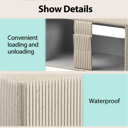 Vista 5 de Funda rectangular grande para caja de pañuelos con cinturón inferior, se albaricoque
