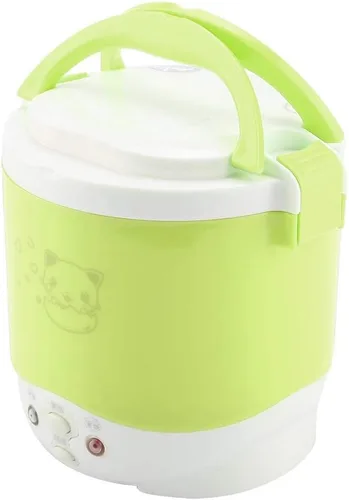 Vista 7 de Mini olla de arroz eléctrica de 1 litro, olla arrocera de 12 V y 100 W, vaporizador de alimentos para automóviles, para arroz, gachas de avena