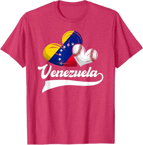 Vista 24 de Camiseta de béisbol venezolana con diseño de corazón y bandera de Venezuela, Negro