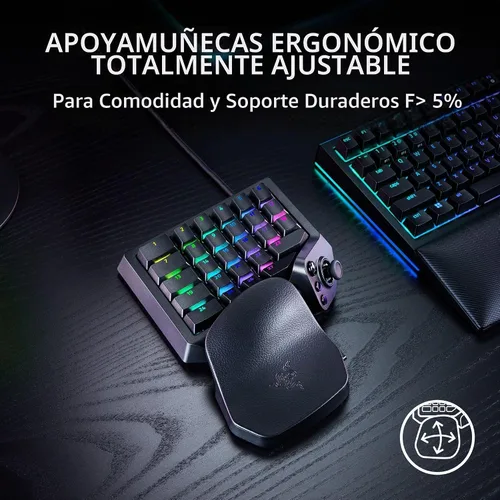 Vista 3 de Razer Tartarus V2 Pro - Teclado analógico óptico para juegos con cable
