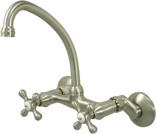 Vista 8 de Kingston Brass Kingston - Grifo de cocina ajustable de 6 pulgadas para montaje en pared, latón antiguo
