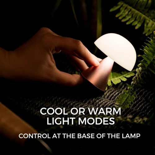 Vista 3 de Lexon Mina - Lámpara de Hongo Pequeña – Luz LED Portátil de Mesita de Noche para Dormitorios, Niños y Guardería – Recargable con 12h de Autonomía