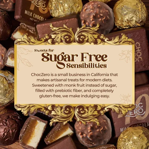 Vista 6 de ChocZero Trufas de Chocolate Negro con Avellana, Veganas, Sin Azúcar, Sin Gluten, Regalo de Vacaciones Keto, Alto en Fibra, 16 Piezas Envueltas