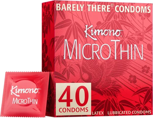 Vista 9 de Kimono MicroThin - Paquete de 12 preservativos de látex natural lubricado de alta calidad, más delgados, veganos, sin olor a látex, delgados