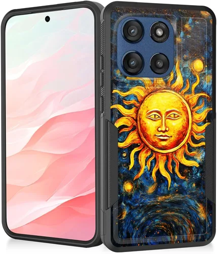 Vista 166 de Funda para Moto G Play 4G 2024, resistente de doble capa híbrida de policarbonato duro, goma suave, a prueba de golpes, funda protectora resistente