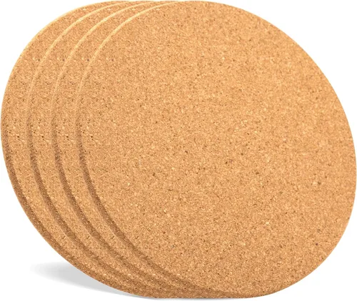 Vista 7 de Salvamanteles de corcho para platos calientes, ollas y sartenes, soportes para ollas para cocina, 8 pulgadas, paquete de 6 almohadillas calientes