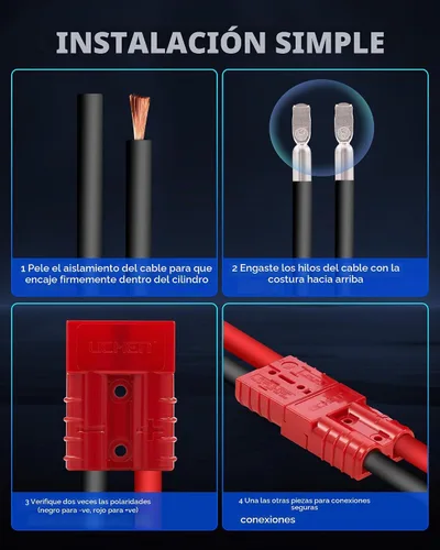 Vista 7 de Orion Motor Tech arnés con cable de conexión / desconexión rápida calibre 6-8 para cabestrante de remolque CC de 12-36V, 50A Rojo