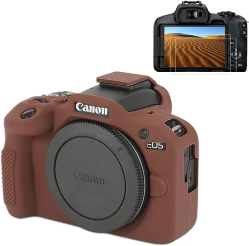 Vista 13 de Pocoukate Funda para cámara Canon EOS R100, funda protectora de silicona suave con protector de pantalla EOS R100 Accesorios para Canon EOS R100