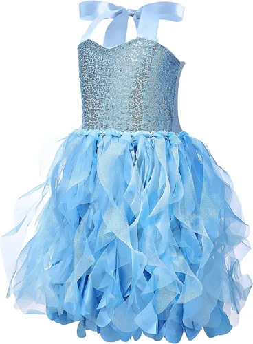 Vista 8 de Vestido tutú para niñas, vestido de tul con lentejuelas, vestido de princesa para niñas pequeñas, disfraz de fiesta de cumpleaños brillante