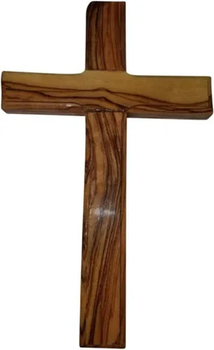 Vista 5 de Bethlehem Gifts TM Cruz de madera de olivo de Belén, tallada a mano, crucifijo (Crucifijo de Benedicto, 15 cm)