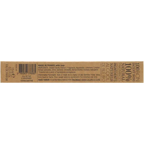 Vista 5 de 100BON Eau De The & Gingembre - Aroma de té y jengibre para mujeres y hombres, fragancia orgánica energizante, notas dulces, cítricas y picantes