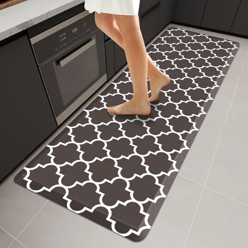 Vista 14 de WISELIFE Tapete de cocina acolchado antifatiga, 17.3 x 28 pulgadas, antideslizante, resistente, de PVC, ergonómico, impermeable, cómodo
