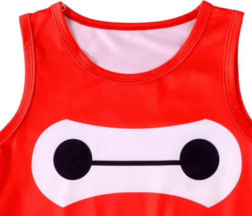 Vista 3 de Hero 6 - Vestido de dibujos animados para niña pequeña disfraz de personaje de película ropa casual de verano regalo de cumpleaños de 2 a 8 años