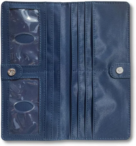 Vista 5 de Big Skinny Billetera ejecutiva para mujer con pliegue doble para chequera, hasta 40 tarjetas Birdsong