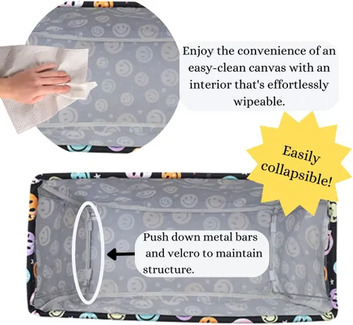 Vista 372 de NGIL Bolsa de comestibles reutilizable extra grande plegable de gran tamaño para comestibles, almacenamiento, picnic, playa, Estampado