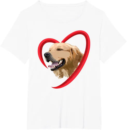 Vista 37 de Golden Retriever Corazón, regalo para ella, camiseta del día de San Valentín, Negro