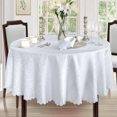 Vista 25 de Newbridge Servilletas de Tela de Damasco Festoneado Portofino para Navidades y Fiestas, Juego de 4, Dorado, Resistente a Arrugas y Manchas, Juego