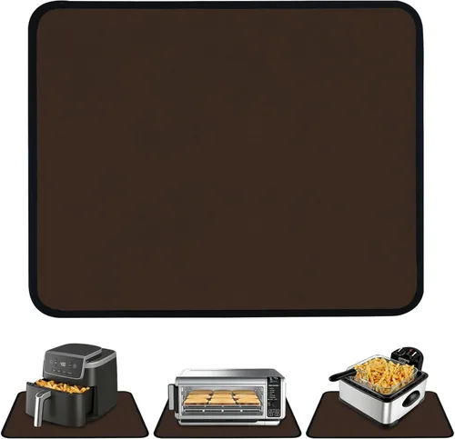 Vista 10 de Alfombrilla resistente al calor para freidora de aire, freidora profunda, horno, almohadillas calientes negras de 12 x 14 pulgadas para protector