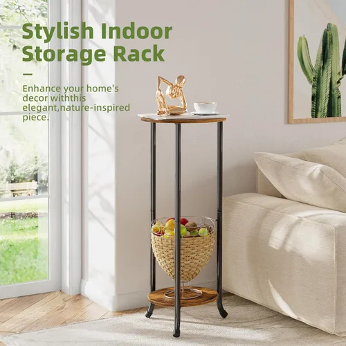 Vista 2 de Simple Trending Soporte para plantas para interiores y exteriores, 29.4 pulgadas de alto, estante de almacenamiento de flores, juego de 2, estante