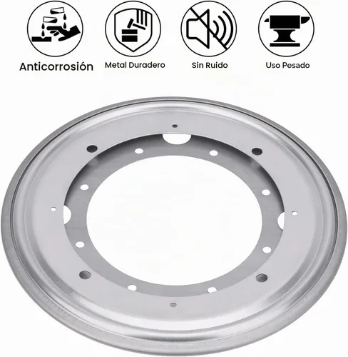 Vista 5 de Plataforma giratoria redonda de 9" con rodamiento de Lazy Susan, placa de hardware de Lazy Susan de 5/16" de espesor, placa giratoria giratoria