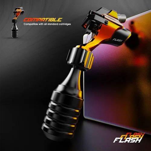 Vista 3 de Kit de máquina de tatuaje rotatorio de destello de mástil con fuente