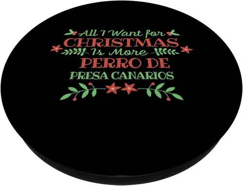 Vista 2 de Perro de Presa Canario Christmas Dog Lover Funny Saying Xmas PopSockets Swappable PopGrip