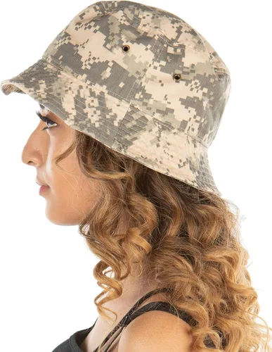Vista 3 de Funky Junque Sombrero de cubo vintage al aire libre festival Safari Boonie - Gorra de sol plegable