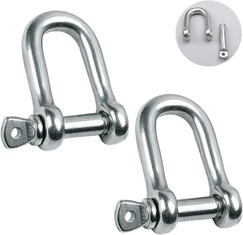 Vista 11 de Grillete en forma de D de acero inoxidable 304 5/32", 1/4", 5/16", 3/8", 9/16", para cadenas, cable de alambre, elevación, camping al aire libre