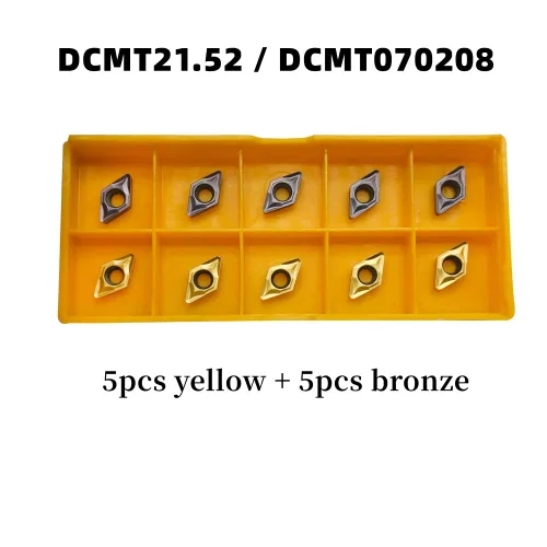 Vista 4 de DCMT21.51 DCMT21.52 DCMT070204 DCMT070208 Insertos de torneado de carburo 20pcs Indexable Carbide Inserts Multilayer Coated CNC Lathe Inserts for
