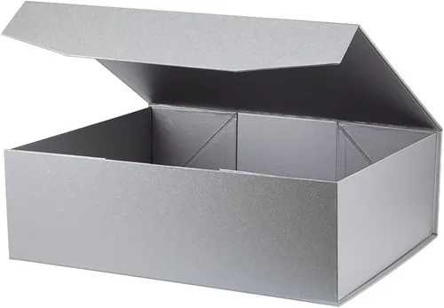 Vista 22 de Caja de regalo negra con tapa de 12 x 8 x 2.5 pulgadas, caja de regalo magnética para envolver, caja de regalo a granel para regalo, grano de malla