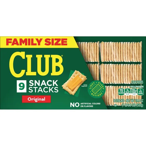 Vista 10 de Club Snack Stacks - Galletas para el almuerzo, tamaño familiar, original, caja de 18.8 onzas (9 pilas)