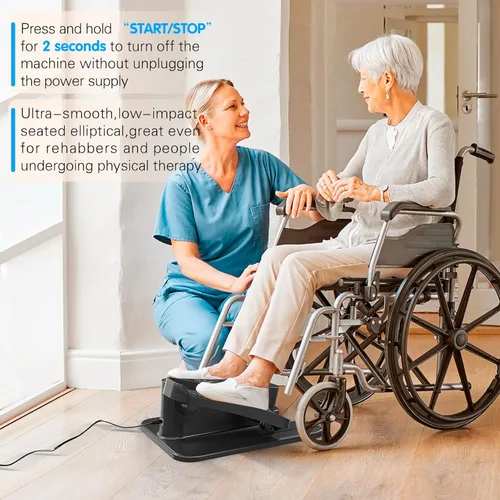 Vista 7 de Under Desk Elliptical Machine, Mini Ellipse Leg Exerciser Electric Seated Pedal Fully Assembled Quiet Compact for Seniors Portable Stepper with