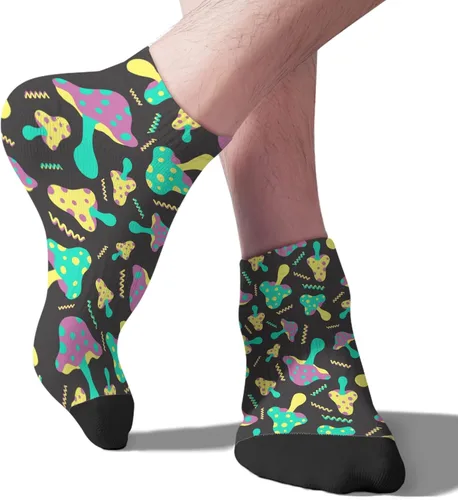 Vista 9 de devor Cotton Socks Liner for Men's Sock Short Socks Trendy Mushrooms Funny Mushrooms Magic Mushrooms Plant Forest Socks