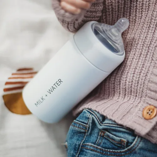 Vista 5 de MILK & WATER - Dispensador de biberones y fórmula para bebés todo en uno de acero inoxidable sobre la marcha, mantiene el agua caliente y la fórmula