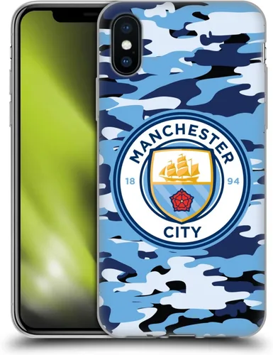 Vista 221 de Head Case Designs Funda de gel con licencia oficial del Manchester City Man City FC Blue Moon Badge Camou [protección de grado militar] compatible
