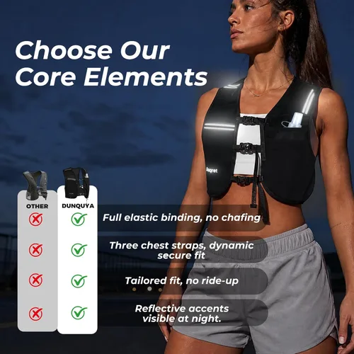 Vista 6 de Running Vest for Women & Men with 500ML Soft Flask Hydration Vest Negro