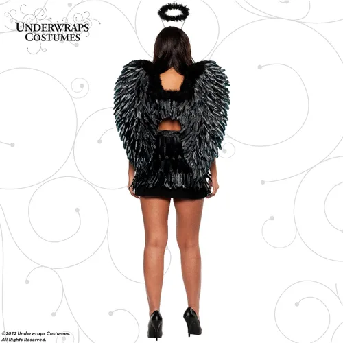 Vista 2 de UNDERWRAPS Conjunto blanco de minifalda de plumas - Disfraz de ángel para adultos de Halloween