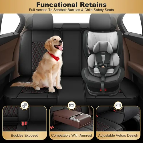 Vista 4 de IKABEVEM Fundas de asiento de coche para Subaru Impreza 2012-2026 #064 Negro y línea roja