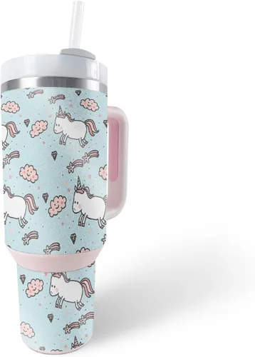 Vista 23 de MightySkins - Vaso con purpurina brillante compatible con Stanley The Quencher H2.0 FlowState de 40 onzas, Crazy Tikis, acabado protector y duradero