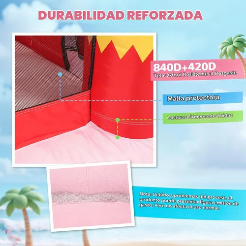 Vista 4 de Qaba Casa inflable de la despedida para los niños 4-en-1 saltando animoso