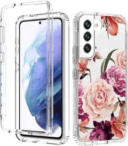 Vista 6 de Funda para Galaxy S22 Plus, Samsung S22+ SM-S906U, funda protectora de cuerpo completo transparente con protector de pantalla de vidrio templado