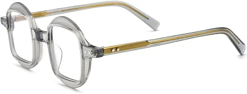 Vista 5 de HEPIDEM Marco de lentes de acetato para hombre, lentes ópticos retro redondos cuadrados