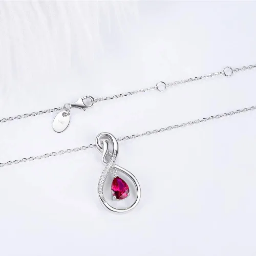 Vista 5 de ELDA & CO. Regalos de cumpleaños, collar infinito de plata de ley 925 con piedras natales de octubre y noviembre, turmalina rosa, citrino, regalos