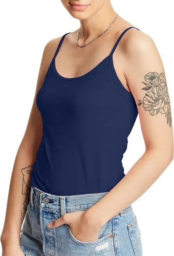 Vista 4 de Hanes - Cami de algodón elástico para mujer con sostén integrado