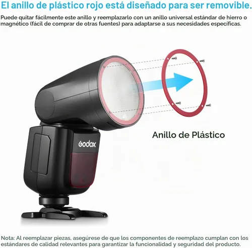 Vista 2 de Flash GODOX V1-C Versión USA para Canon, Flash Speedlight V1-CU con 2.4G Inalámbrico TTL, Batería Recargable, Sincronización de Alta Velocidad
