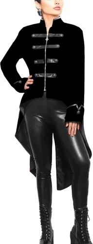 Vista 5 de Chaqueta medieval steampunk para mujer, disfraz victoriano de vampiro pirata