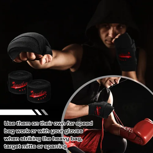 Vista 6 de Jenaai 10 pares elásticos de 180 pulgadas de boxeo de mano para artes marciales a granel, muñequeras para hombres y mujeres, kickboxing, artes