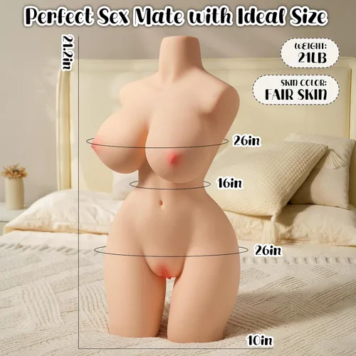 Vista 5 de Muñecas sexuales, muñeca sexual de tamaño real de 21 libras para hombres, torso de muñeca sexual realista con pechos suaves y trasero, masturbador