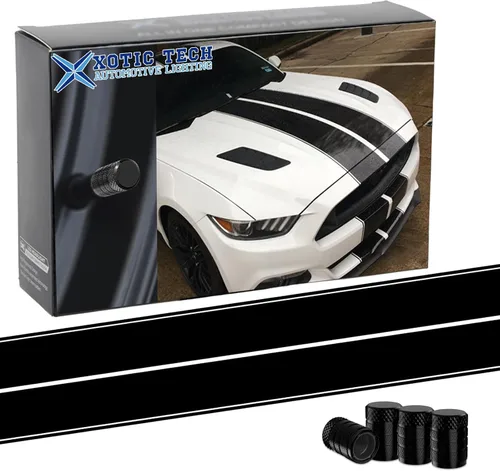 Vista 4 de x xotic tech Calcomanía Doble-Dual Sport de Vinilo con Gráficos de Rayas de Carreras para Capó, Techo, Maletero y Parachoques, Compatible con Ford