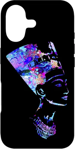 Vista 32 de Funda para iPhone 16 con diseño de reina egipcia Nefertiti
